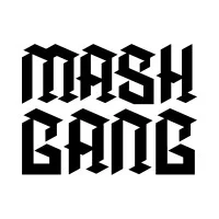 Mash Gang logo - UK-based non-alcoholic beer brand founded in 2020 by friends brewing flavorful zero-alcohol beer in a shipping container