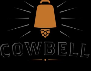 Cowbell Brewing logo, a craft brewery from Blyth, Ontario known for sustainable practices and a variety of quality beverages including non-alcoholic options.