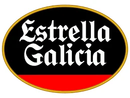 Estrella Galicia logo, a historic Spanish brewery from Galicia founded in 1906, known for quality non-alcoholic beer.