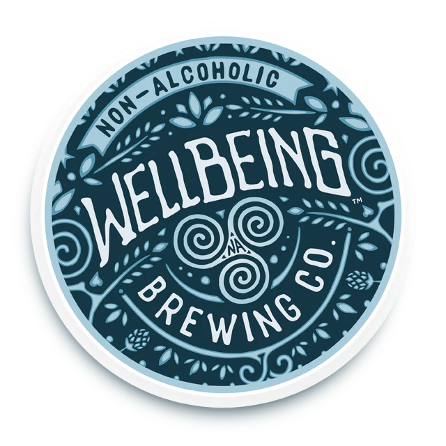 WellBeing Brewing logo representing Missouri-based pioneer in non-alcoholic craft beer founded by Jeff Stevens and Genevieve in 2017