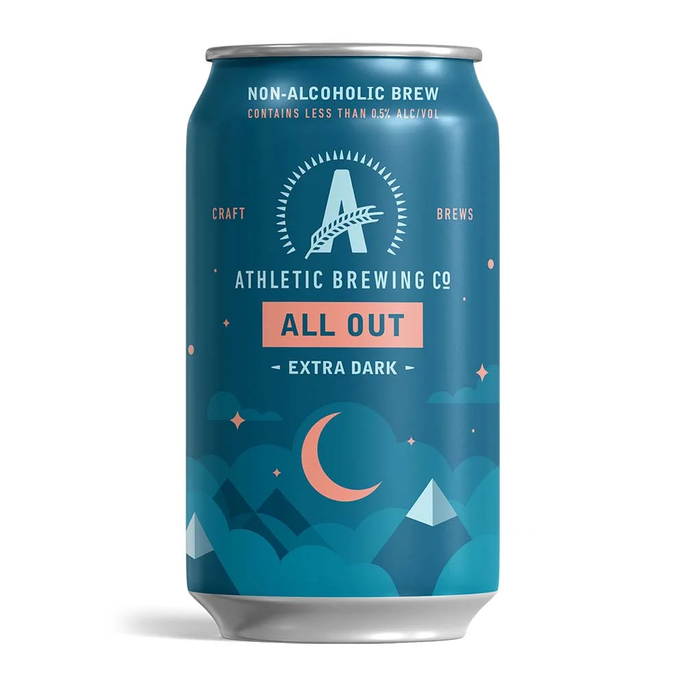 Image of Athletic Brewing All Out Extra Dark, a non-alcoholic stout-inspired beer with bold flavors and rich malt complexity.