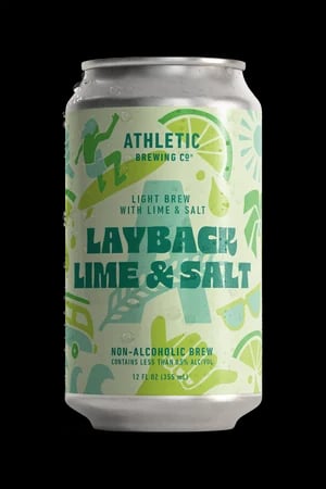 Athletic Brewing Layback Lime & Salt alcohol-free beer featuring lime zest and subtle salt for a crisp, refreshing taste ideal for warm weather.