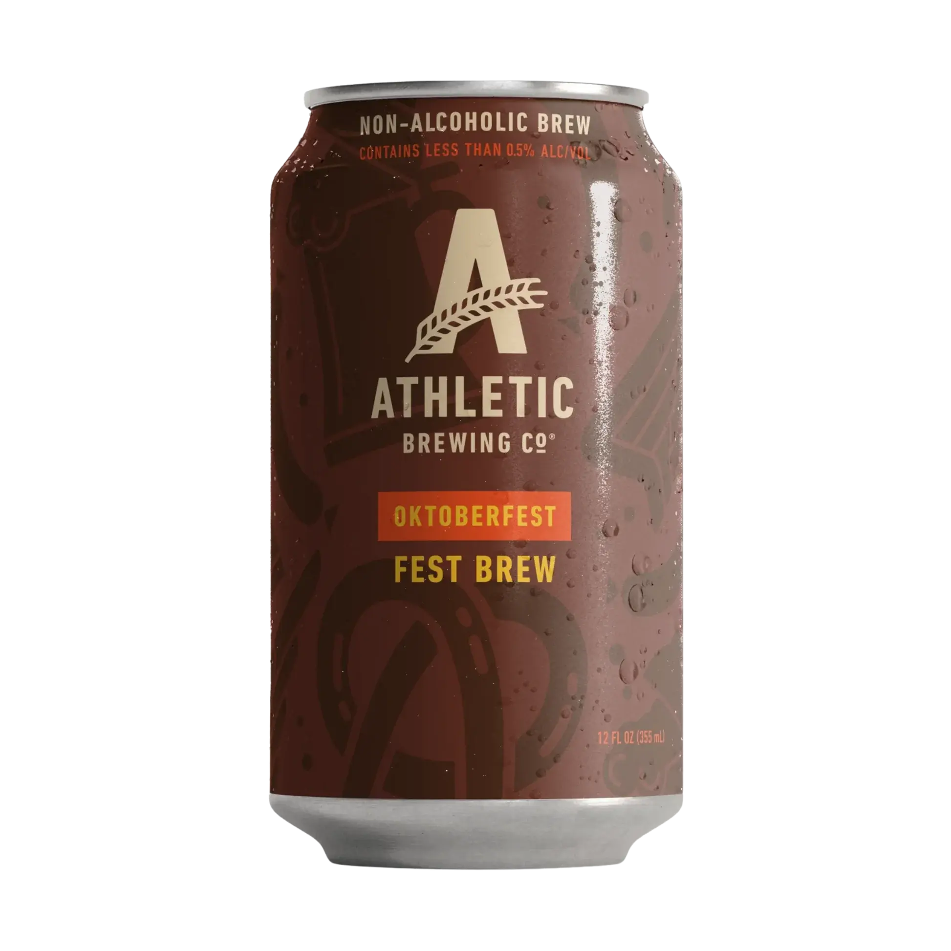 Athletic Brewing Oktoberfest Brew non-alcoholic beer featuring a sunny golden hue and a fluffy foam cap, inspired by traditional Bavarian Festbiers