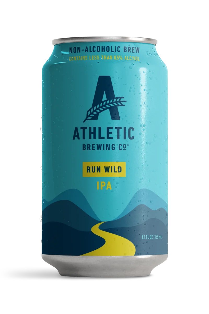 Run Wild IPA non-alcoholic beer featuring a refreshing IPA style brewed with five Northwest hops and organic Vienna malt