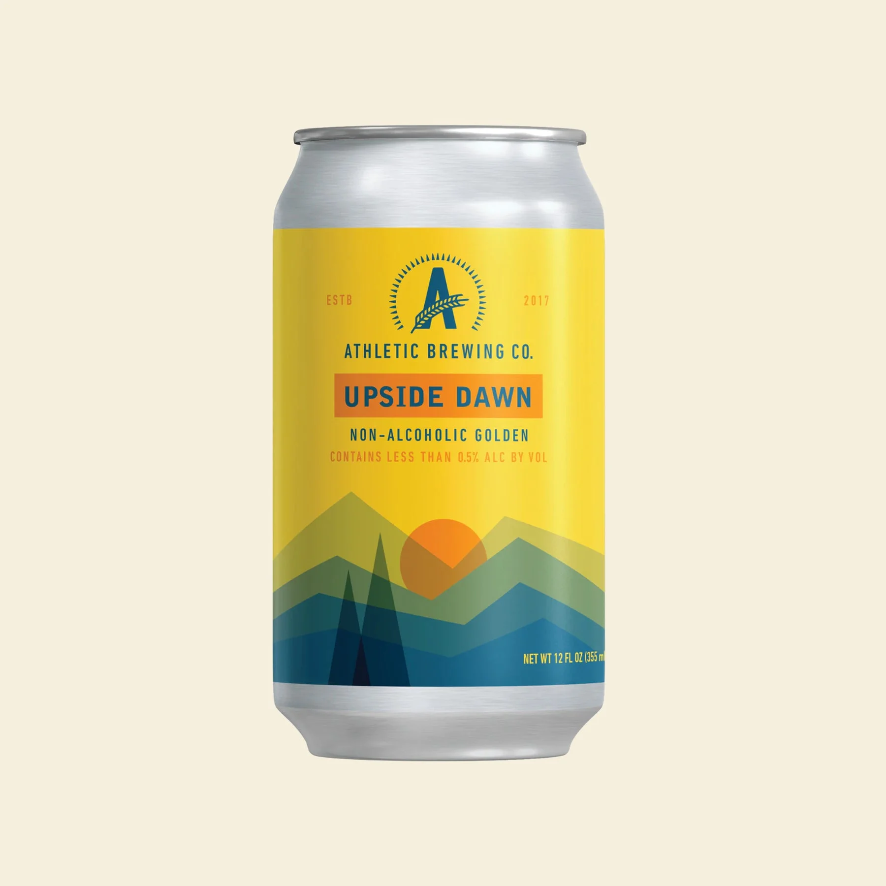 Athletic Brewing Upside Dawn Golden Ale non-alcoholic beer featuring organic malts and a refreshing balanced flavor profile