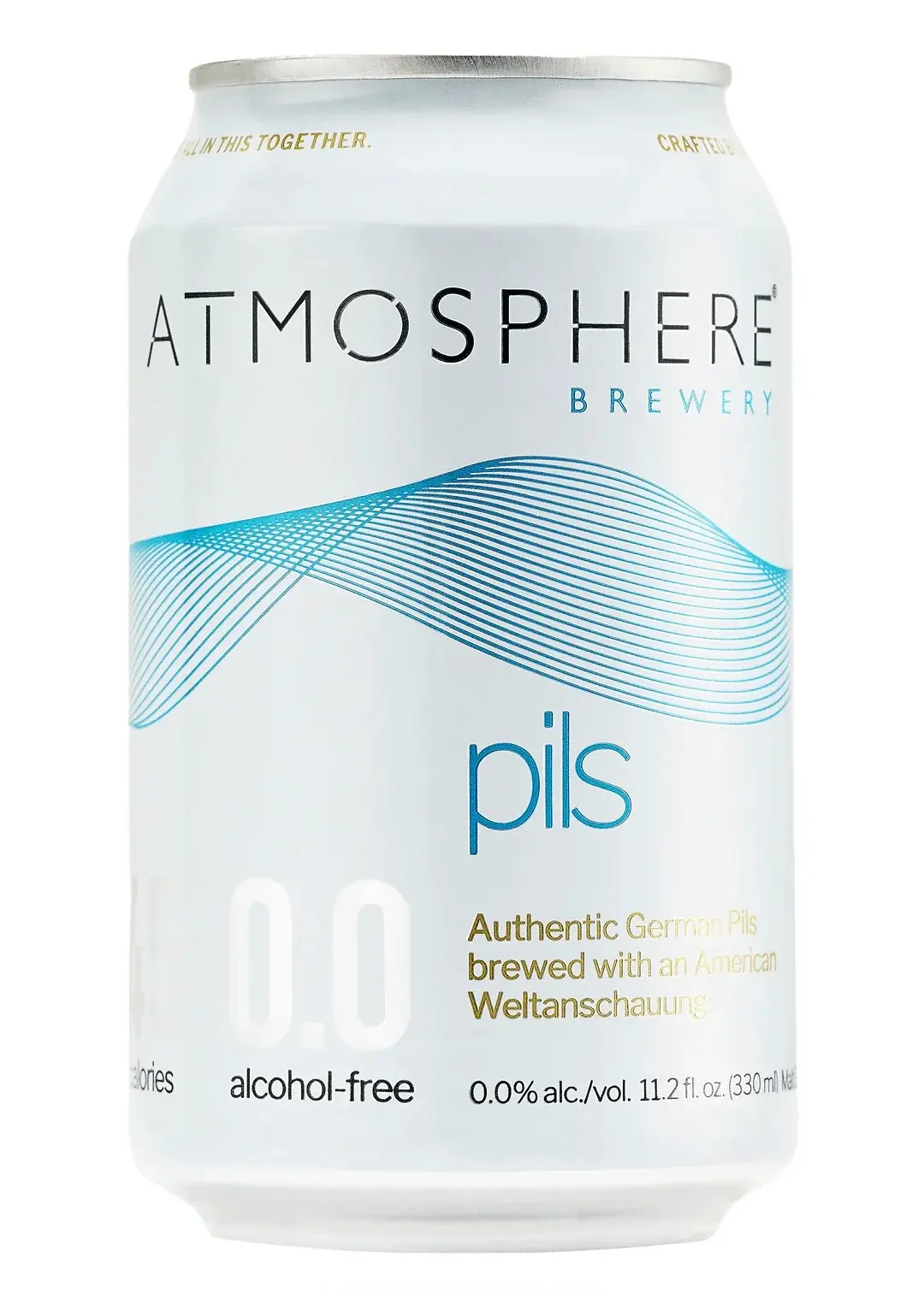 Atmosphere Brewery 0.0 Pilsner featuring a hop-forward and refreshing zero-alcohol beer brewed under the German purity law