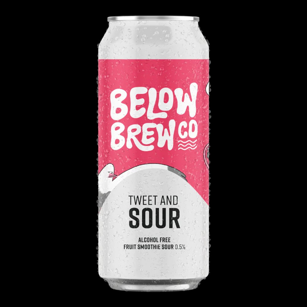 Vibrant Tweet & Sour non-alcoholic beer featuring a tart and fruity blend of peach, apricot, and raspberry flavors with a refreshing sour punch