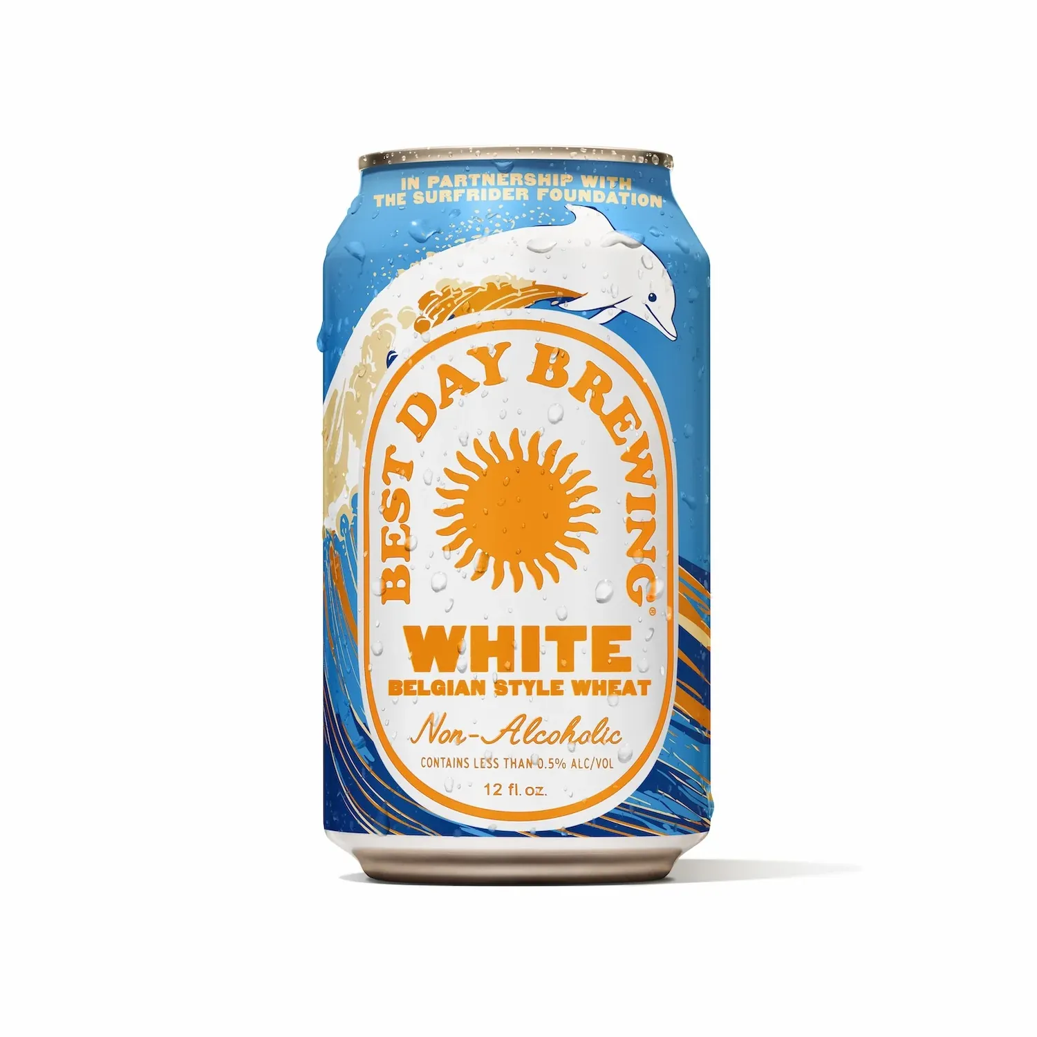 Image of Best Day Brewing's White, a non-alcoholic White Belgian Wheat beer highlighting its natural ingredients and refreshing quality.