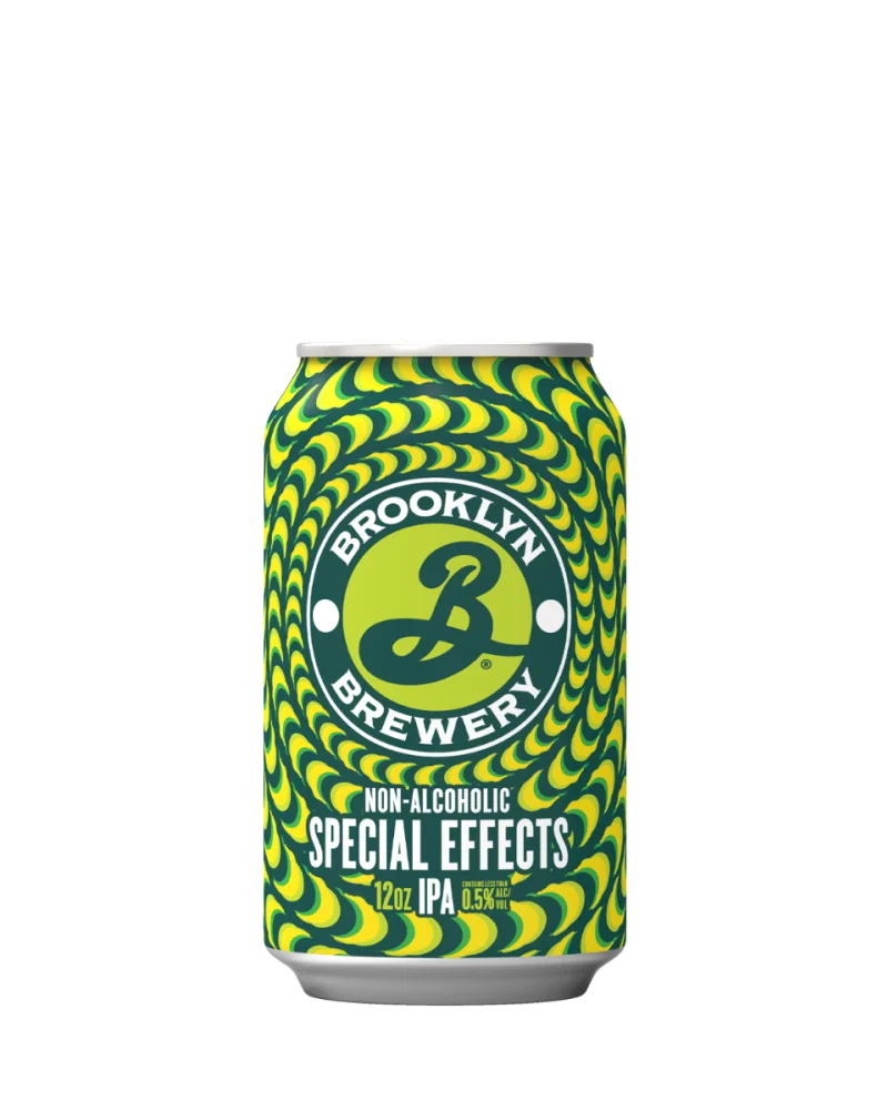 Brooklyn Special Effects IPA non-alcoholic beer featuring vibrant hop aromas and juicy citrus flavors with less than 0.5% alcohol and low calories