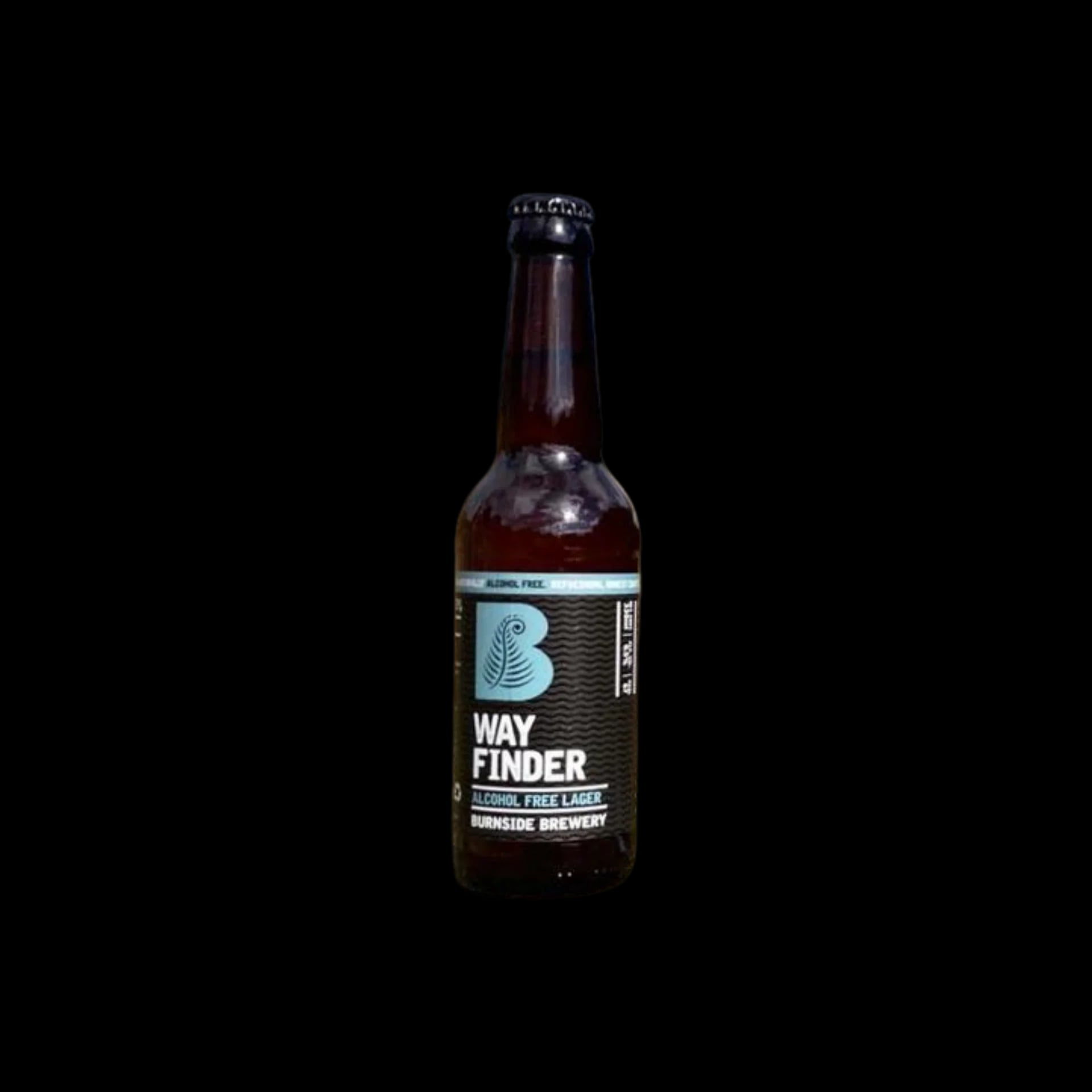 Burnside Brewery Way Finder non-alcoholic beer showcasing authentic lager taste with balanced malt and hop flavors in an alcohol-free brew