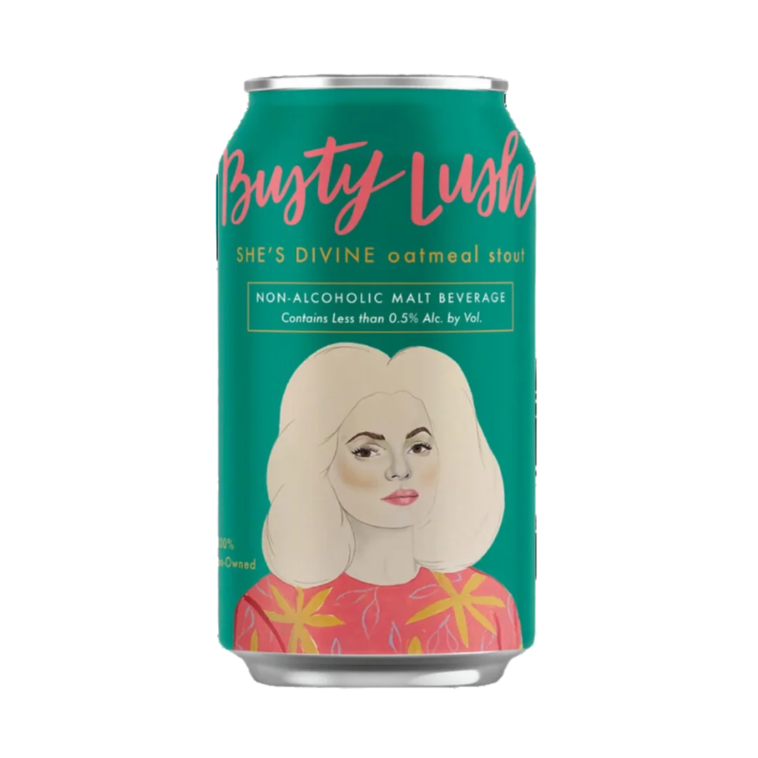 She's Divine non-alcoholic oatmeal stout from Busty Lush, featuring a silky smooth and distinct experience.