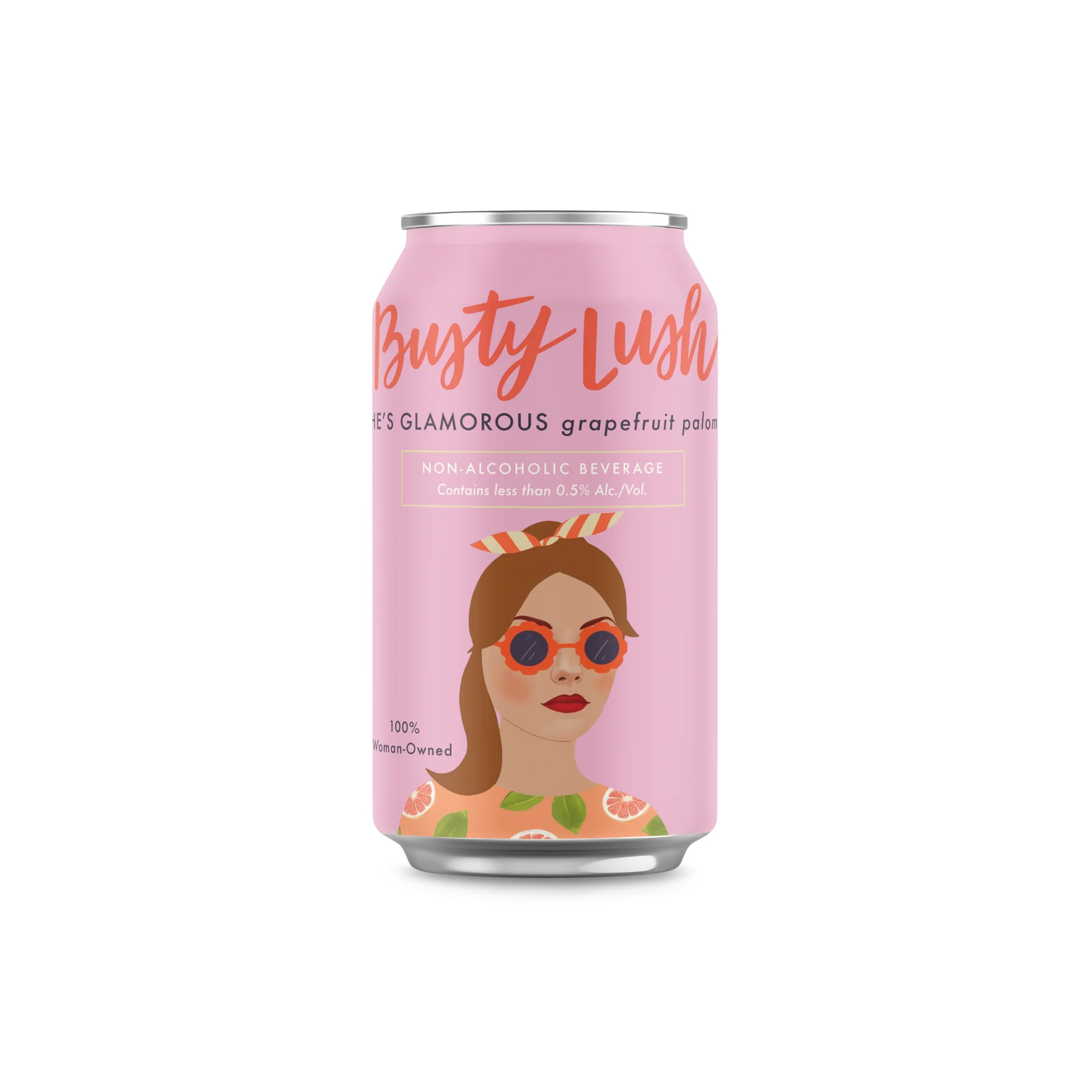 She's Glamorous Grapefruit Paloma vibrant non-alcoholic beer with juicy grapefruit and lime flavors enhanced by organic agave and natural plant colors