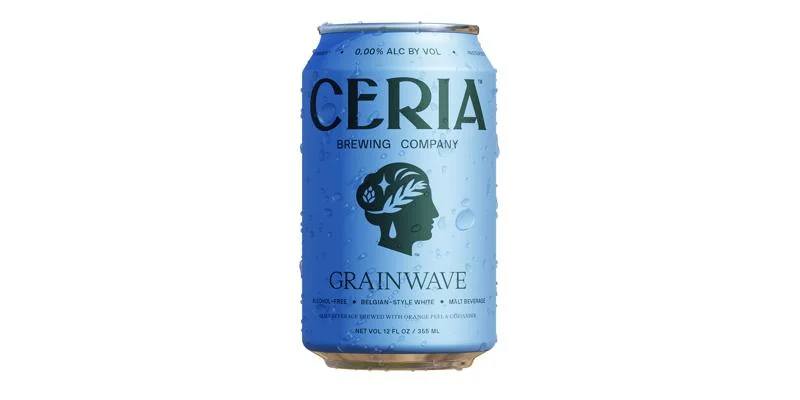 Ceria Brewing Grainwave Belgian Style White Ale alcohol-free beer with bright citrus and coriander flavor, zero alcohol content