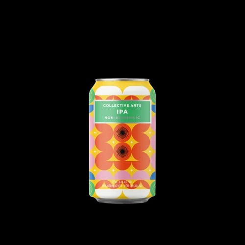 Collective Arts Brewing Non-Alcoholic IPA featuring bright citrus and tropical fruit hop notes with hints of fresh pine in an alcohol-free beer