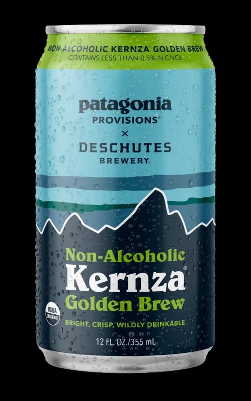 Deschutes Brewery Kernza Golden Brew non-alcoholic organic lager featuring sustainable Kernza grain and eco-conscious brewing practices