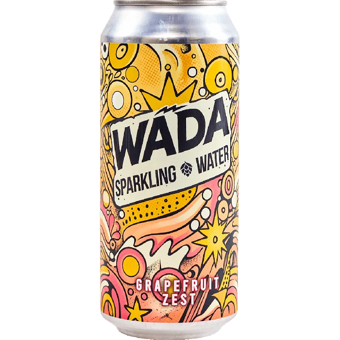 Wada Sparkling Hop Water Grapefruit by Electric Brewing Co with refreshing hop bitterness and bright grapefruit essence in a clear sparkling beverage