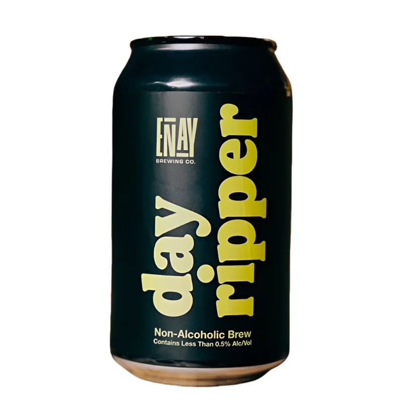 Enay Day Ripper non-alcoholic beer with a crisp and refreshing pilsner style and low alcohol content under 0.5 percent