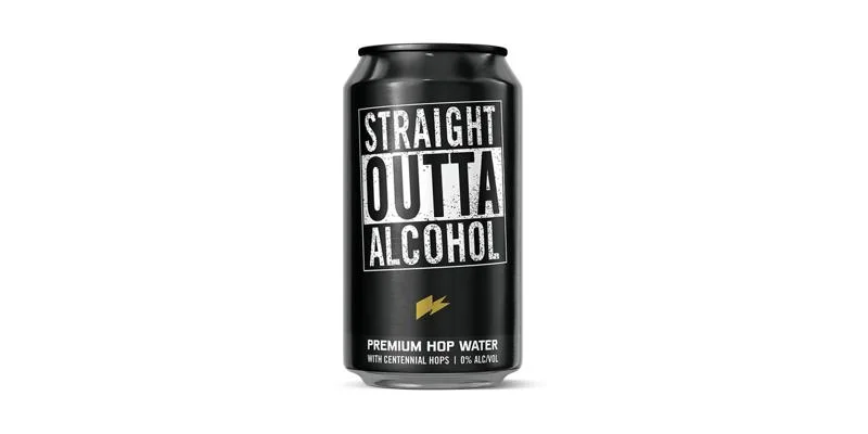 Straight Outta Alcohol Hop Water, a refreshing zero-calorie beverage featuring Centennial hops.
