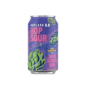 Hoplark 0.0 Hop Sour non-alcoholic beer showcasing a refreshing citrus and sour flavor profile with no alcohol or calories