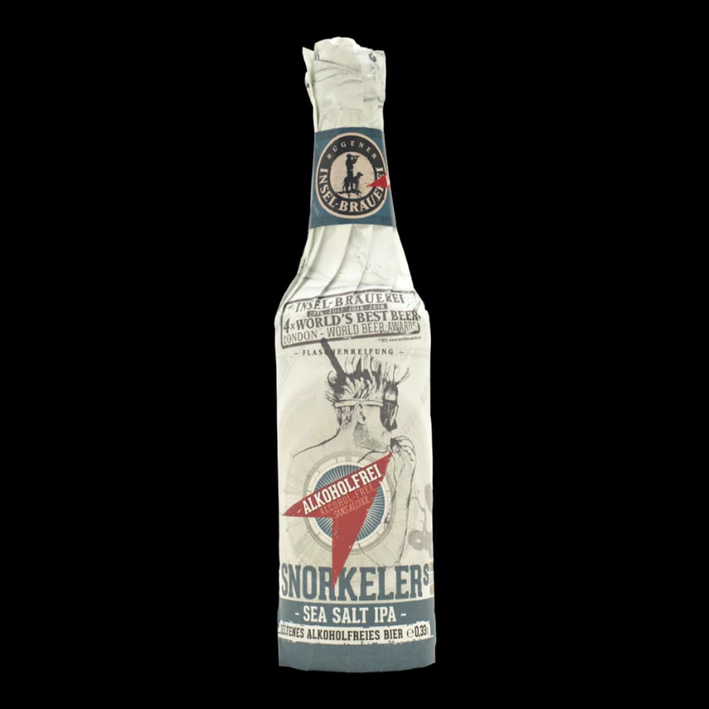Snorkeler's Sea Salt Non-Alcoholic IPA from Insel-Brauerei featuring tropical fruit notes and a subtle sea salt finish