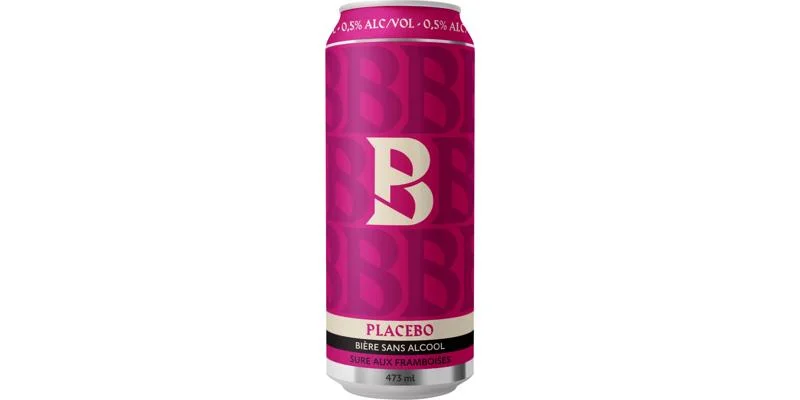 La Barberie Placebo Sure Aux Framboises non-alcoholic raspberry sour beer with pastel pink color and fresh raspberry flavors