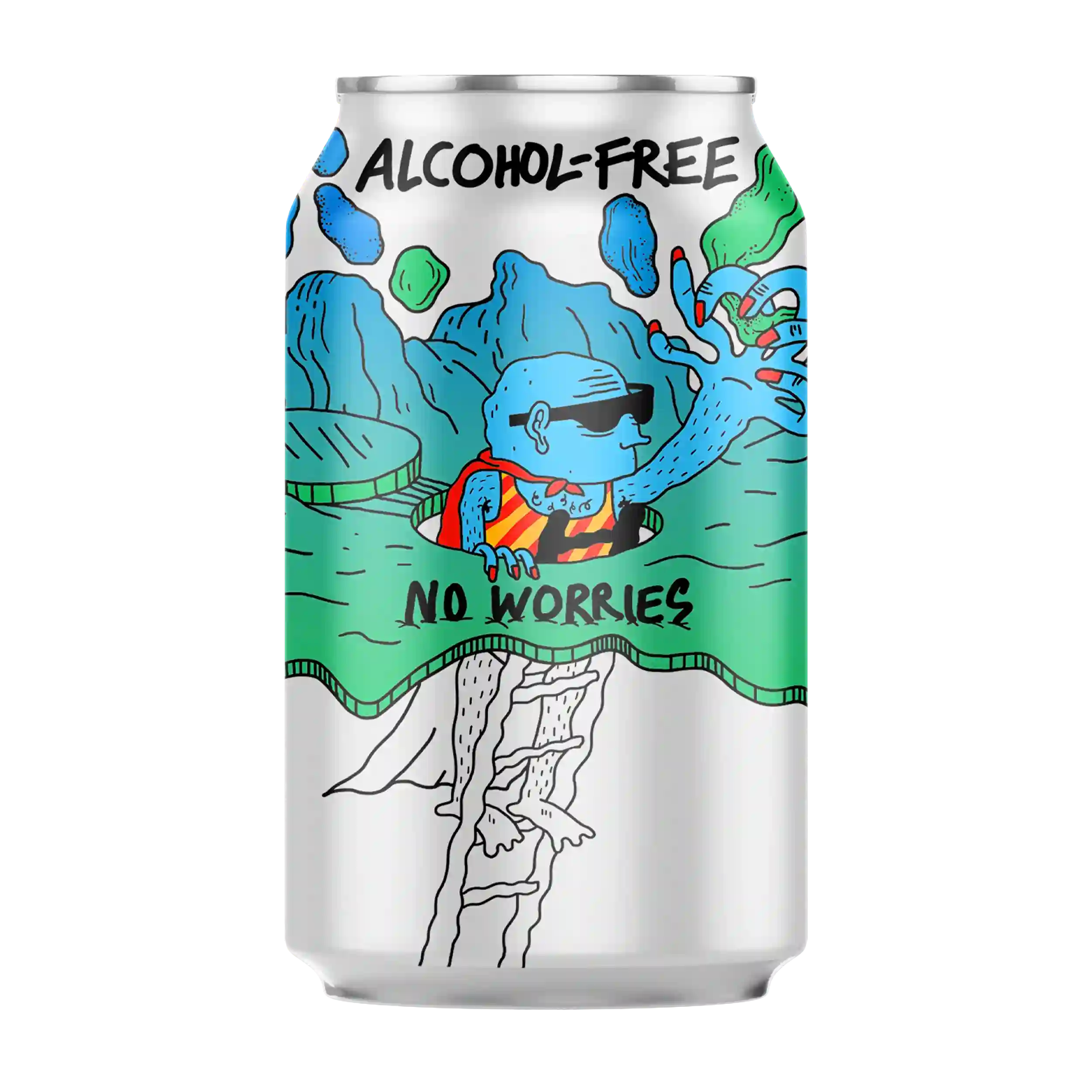 Lervig No Worries IPA non-alcoholic beer showcasing a lightly hopped pale ale with refreshing flavor and alcohol-free quality