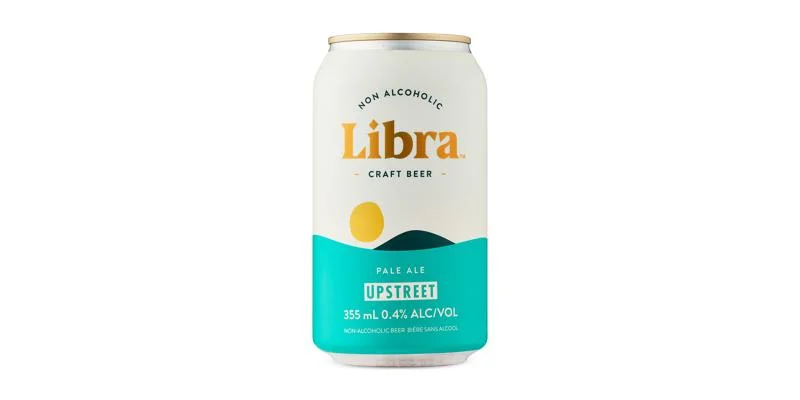 Libra Pale Ale non-alcoholic beer featuring a light pale ale style with tropical hop aromas and a crisp refreshing flavor