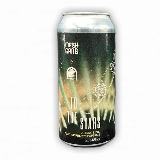 To The Stars non-alcoholic sour beer by Mash Gang featuring a refreshing fruity and tart flavor profile with less than 0.5% alcohol content