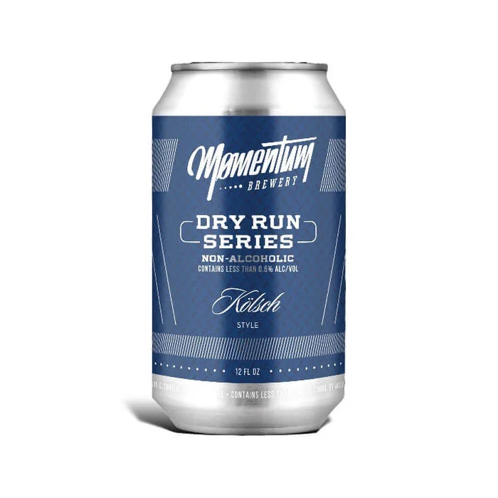 Momentum Brewery Kolsch Dry Run Series non-alcoholic beer showcasing a light, refreshing, and well-balanced malt profile with subtle hop aromas