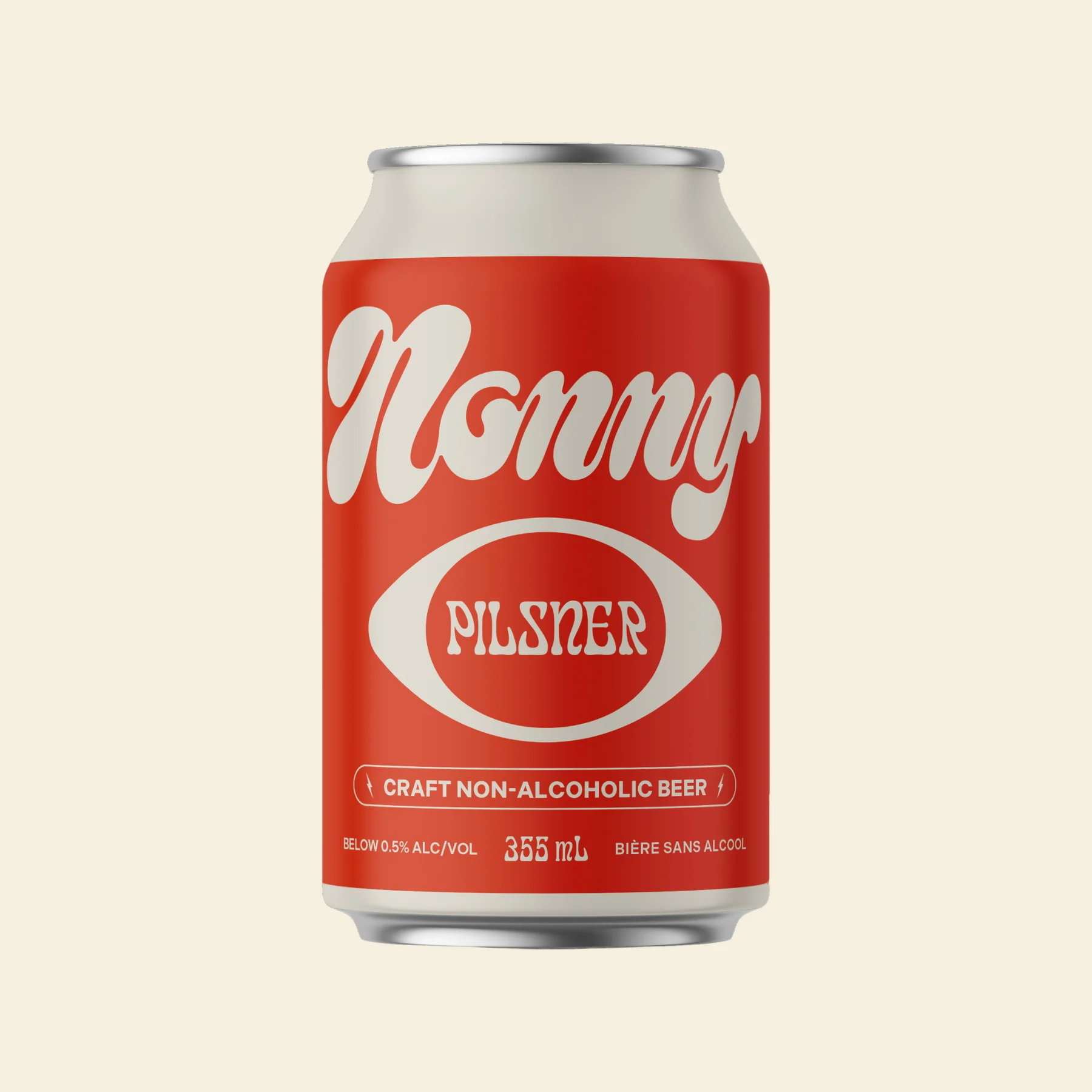 Nonny Czech Pilsner non-alcoholic beer featuring crisp, refreshing flavor from authentic Czech Saaz hops, light and slightly bitter