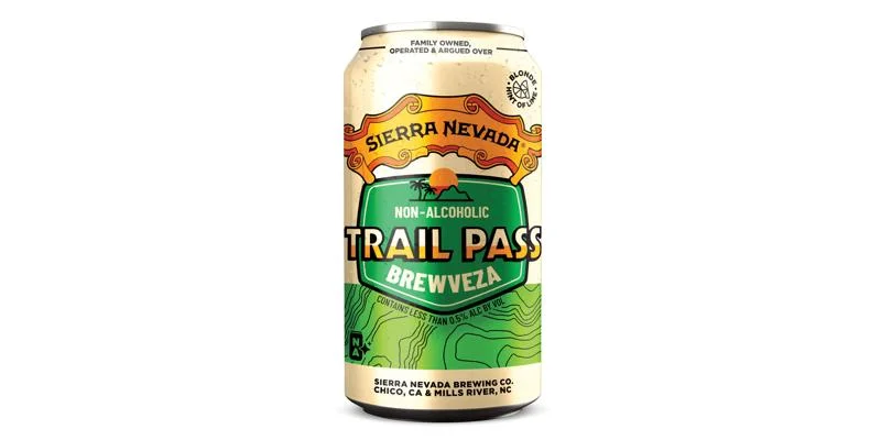 Sierra Nevada Trail Pass Brewveza non-alcoholic beer featuring a light, refreshing, and crisp blonde ale style with balanced malt and hop notes