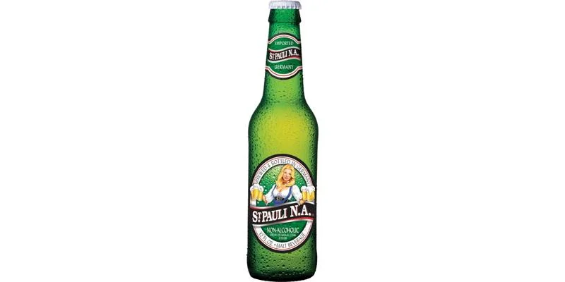St Pauli Girl Non-Alcoholic Lager showcasing classic German-style alcohol-free beer with a well-balanced malt flavor and crisp hop finish