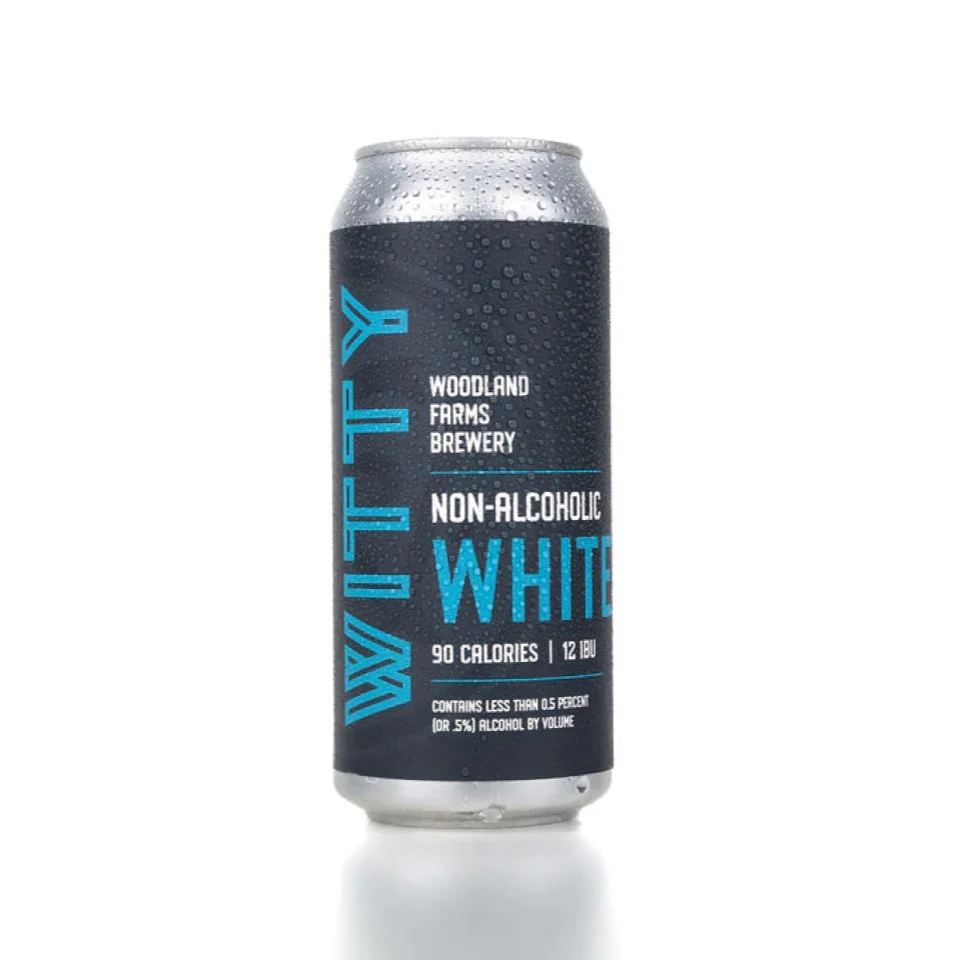 Blood Orange Witty non-alcoholic beer by Woodland Farms featuring a refreshing wheat malt and citrus blood orange flavor